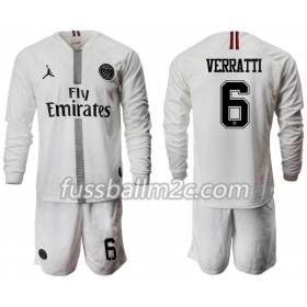 Fußballtrikots Paris Saint-Germain VERRATTI 6 Jodan Weiß Kinder Ausweich Trikotsatz 2018-2019 Langarm